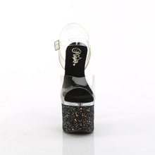 Carregar imagem no visualizador da galeria, Tacones Pleaser ESTEEM-708LG Transparente Negro Purpurina
