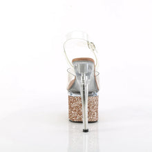 Cargar imagen en el visor de la galería, Tacones Pleaser ESTEEM-708LG Transparente Oro Rosa
