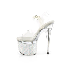 Carregar imagem no visualizador da galeria, Tacones Pleaser ESTEEM-708LG Transparente Blanco Purpurina
