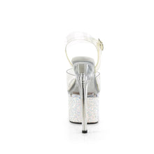 Carregar imagem no visualizador da galeria, Tacones Pleaser ESTEEM-708LG Transparente Blanco Purpurina
