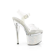 Carregar imagem no visualizador da galeria, Tacones Pleaser ESTEEM-708LG Transparente Blanco Purpurina
