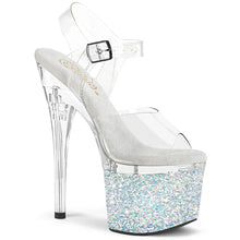 Carregar imagem no visualizador da galeria, Tacones Pleaser ESTEEM-708LG Transparente Blanco Purpurina
