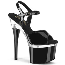 Load image into Gallery viewer, Tacones Pleaser ESTEEM-709 Negro Charol Transparente
