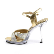 Cargar imagen en el visor de la galería, Tacones Fabulicious FLAIR-419(G) Dorado Purpurina Transparente
