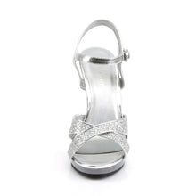 Cargar imagen en el visor de la galería, Tacones Fabulicious FLAIR-419(G) Plata Purpurina Transparente

