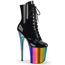 Cargar imagen en el visor de la galería, Tacones Pleaser FLAMINGO-1020RC Negro Charol Rainbow
