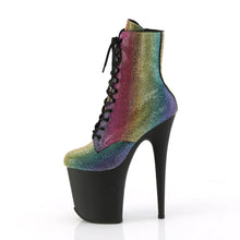 Carregar imagem no visualizador da galeria, Tacones Pleaser FLAMINGO-1020RS Rainbow Negro Mate
