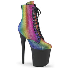 Carregar imagem no visualizador da galeria, Tacones Pleaser FLAMINGO-1020RS Rainbow Negro Mate
