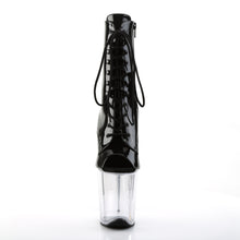 Cargar imagen en el visor de la galería, Botas Pleaser FLAMINGO-1021 - Negro charol / Transparente
