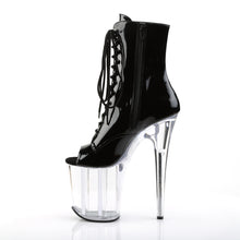 Cargar imagen en el visor de la galería, Botas Pleaser FLAMINGO-1021 - Negro charol / Transparente

