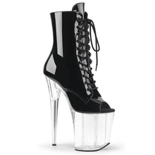 Cargar imagen en el visor de la galería, Botas Pleaser FLAMINGO-1021 - Negro charol / Transparente
