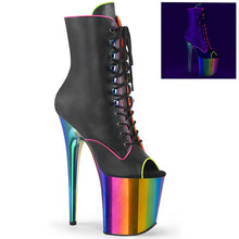 Cargar imagen en el visor de la galería, Tacones Pleaser FLAMINGO-1021RC-02 Negro Charol Rainbow
