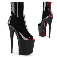Carregar imagem no visualizador da galeria, Tacones Pleaser FLAMINGO-1025 Negro Rojo Charol

