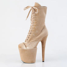 Cargar imagen en el visor de la galería, Tacones Pleaser FLAMINGO-1045VEL Crema Velvet M
