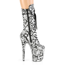 Load image into Gallery viewer, Pleaser FLAMINGO-1050SP Boots - Black-White Snake Print
