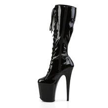 Cargar imagen en el visor de la galería, Botas Pleaser FLAMINGO-2023 - Negro charol elástico / Negro
