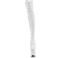 Cargar imagen en el visor de la galería, Botas Pleaser FLAMINGO-3000 - Blanco charol elástico / Blanco
