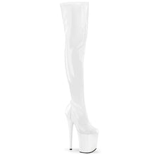 Cargar imagen en el visor de la galería, Botas Pleaser FLAMINGO-3000 - Blanco charol elástico / Blanco
