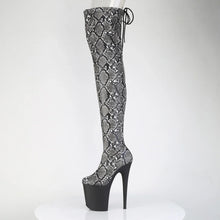 Cargar imagen en el visor de la galería, Tacones Pleaser FLAMINGO-3008SP-BT Gris Negro Snake

