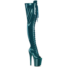 Load image into Gallery viewer, Tacones Pleaser FLAMINGO-3021GP Teal Purpurina Charol
