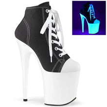 Cargar imagen en el visor de la galería, Tacones Pleaser FLAMINGO-800SK-02 Negro Canvas Neon
