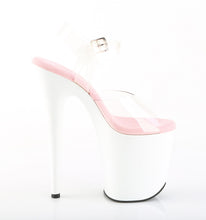 Carregar imagem no visualizador da galeria, Sapatos de salto alto Pleaser FLAMINGO-808 - Transparente-rosa / Branco
