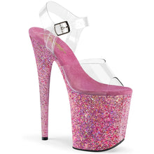 Cargar imagen en el visor de la galería, Tacones Pleaser FLAMINGO-808CF Transparente Rosa Confetti

