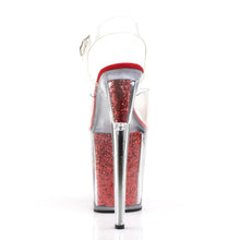 Load image into Gallery viewer, Tacones Pleaser FLAMINGO-808G Transparente Rojo Purpurina
