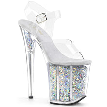 Cargar imagen en el visor de la galería, Tacones Pleaser FLAMINGO-808GF Transparente Plata Purpurina
