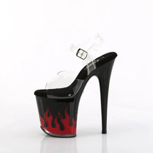 Load image into Gallery viewer, Tacones Pleaser FLAMINGO-808NLFL Transparente Negro Rojo
