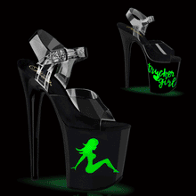 Carregar imagem no visualizador da galeria, Tacones Pleaser FLAMINGO-808NLTG Transparente Negro
