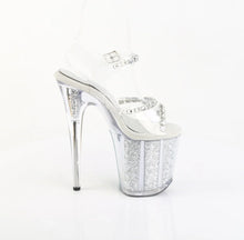 Cargar imagen en el visor de la galería, Tacones Pleaser FLAMINGO-808PREM-STN Transparente Plata Purpurina

