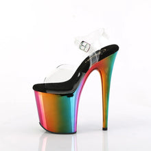 Cargar imagen en el visor de la galería, Tacones Pleaser FLAMINGO-808RC Transparente Rainbow Cromo
