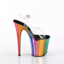 Cargar imagen en el visor de la galería, Tacones Pleaser FLAMINGO-808RC Transparente Rainbow Cromo
