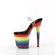 Cargar imagen en el visor de la galería, Tacones Pleaser FLAMINGO-808RG-04 Transparente Rainbow Purpurina
