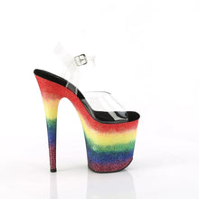 Cargar imagen en el visor de la galería, Tacones Pleaser FLAMINGO-808RG-04 Transparente Rainbow Purpurina

