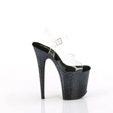Load image into Gallery viewer, Tacones Pleaser FLAMINGO-808SS Transparente Negro Purpurina
