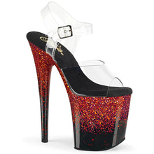 Cargar imagen en el visor de la galería, Tacones Pleaser FLAMINGO-808SS Transparente Negro Rojo
