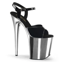 Cargar imagen en el visor de la galería, Tacones Pleaser FLAMINGO-809 - Negro charol / Cromo plata
