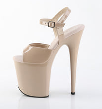 Cargar imagen en el visor de la galería, Tacones Pleaser FLAMINGO-809 - Nude charol / Nude
