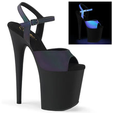 Load image into Gallery viewer, Tacones Pleaser FLAMINGO-809REFL Verde Reflective Negro

