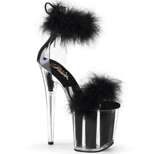 Cargar imagen en el visor de la galería, Tacones Pleaser FLAMINGO-824F Transparente Negro Fur
