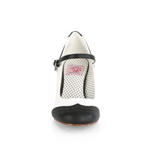 Carregar imagem no visualizador da galeria, Tacones Pin Up Couture FLAPPER-25 Negro Blanco Pu
