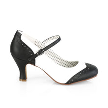 Carregar imagem no visualizador da galeria, Tacones Pin Up Couture FLAPPER-25 Negro Blanco Pu
