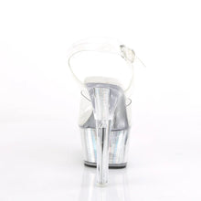 Load image into Gallery viewer, Tacones Pleaser FLASHDANCE-608CH Transparente Plata Hologram
