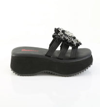 Carregar imagem no visualizador da galeria, Sandalias Demonia FLIP-16 Negro Piel vegana-Satin
