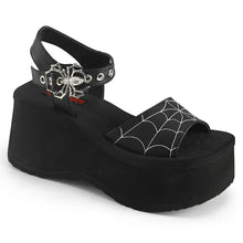 Load image into Gallery viewer, Sandalias Demonia FUNN-10 Negro Piel vegana
