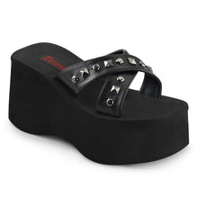 Load image into Gallery viewer, Sandalias Demonia FUNN-29 Negro Piel vegana
