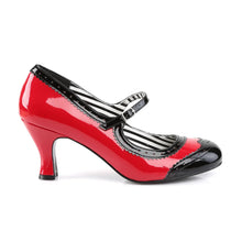 Carregar imagem no visualizador da galeria, Tacones Pleaser Pink Label JENNA-06 Rojo Negro Charol
