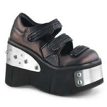 Cargar imagen en el visor de la galería, Zapatos con plataforma Demonia KERA-13 Negro-Pewter Piel vegana
